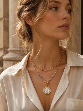 Vintage Roman Coin Charm Necklace